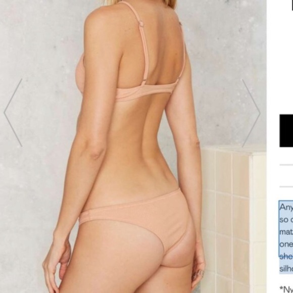 Nasty Gal MEDIUM Peach Bikini Bottom BNWT - Picture 3 of 5